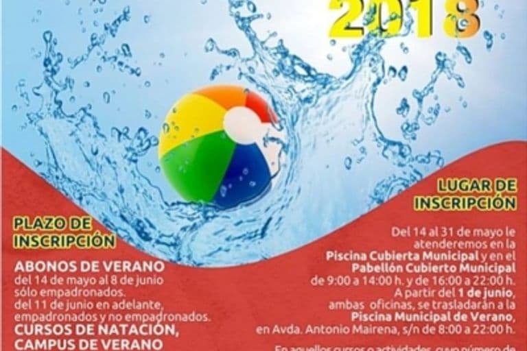 Abren inscripciones para el campus de verano y cursos de natación en la piscina municipal