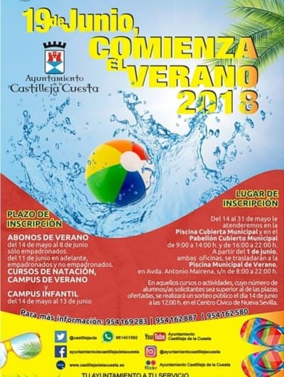 Abren inscripciones para el campus de verano y cursos de natación en la piscina municipal