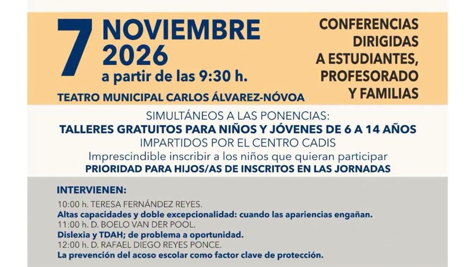 Palomares del Río acoge las III Jornadas de Altas Capacidades el 7 de noviembre