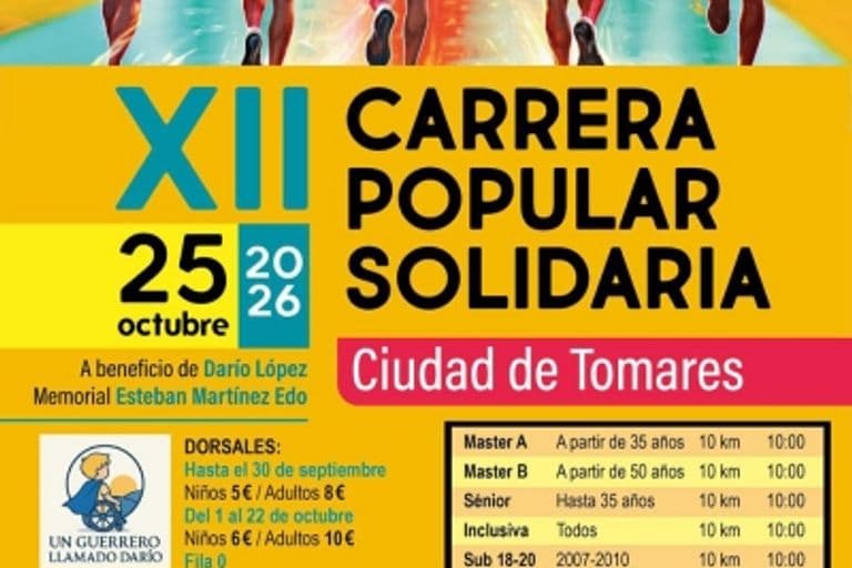 Tomares organiza la XII Carrera Popular Solidaria por Darío el 25 de octubre