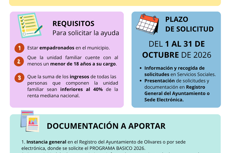 Olivares abre plazo para solicitar Tarjetas Monedero 2026 a familias vulnerables