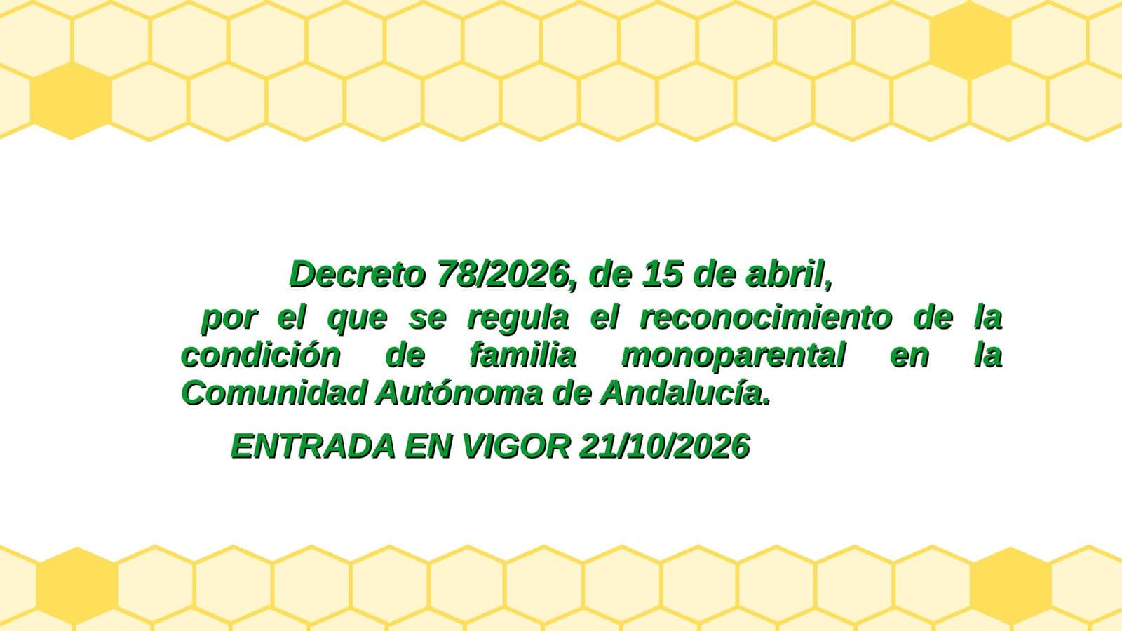 Entrada en vigor del decreto andaluz de familias monoparentales el 21 de octubre