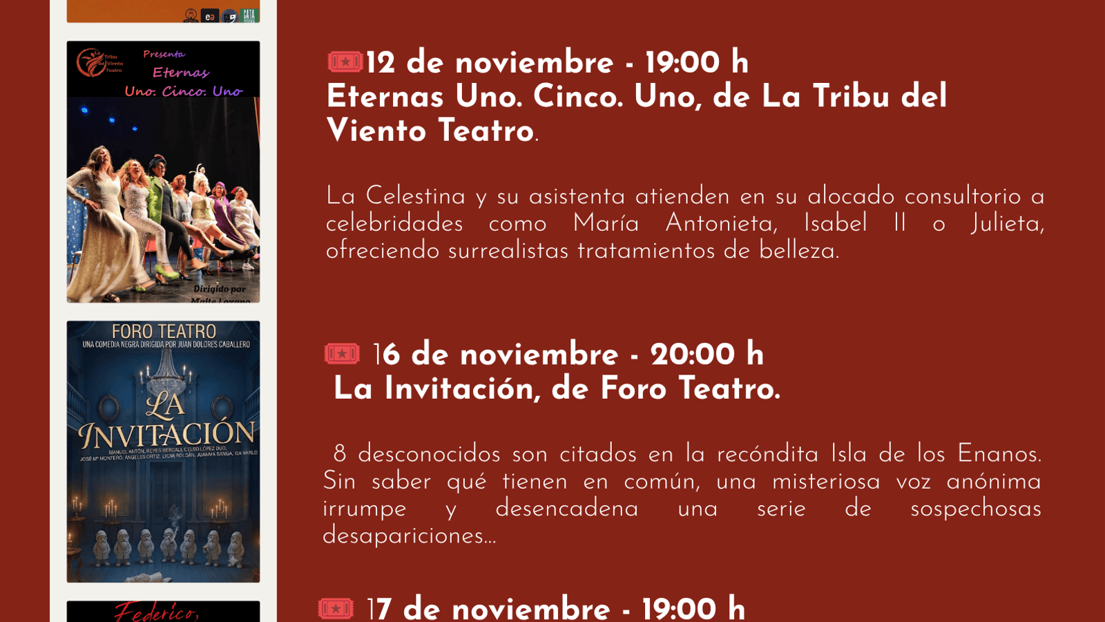 Santiponce acoge el III Encuentro de Teatro Amateur del 3 al 17 de noviembre