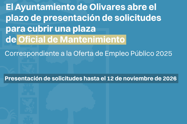 Olivares abre plazo para Oficial de Mantenimiento hasta 12 de noviembre