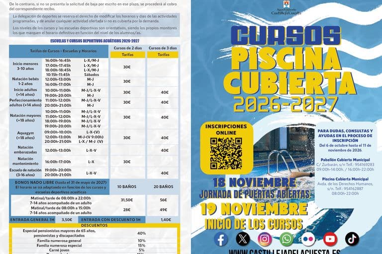 Abierto el plazo para inscribirse en las Escuelas de Agua 2026-2027