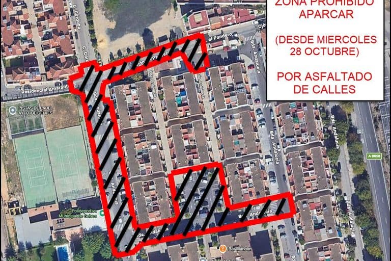 Prohibido estacionar en Andalucía a partir del 28 de octubre por obras