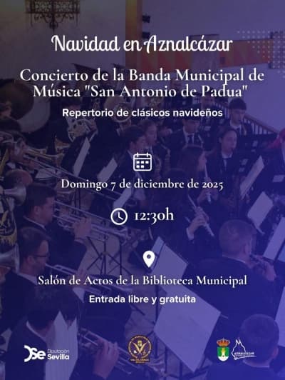 Aznalcázar inaugura la Navidad con un concierto gratuito de la Banda Municipal