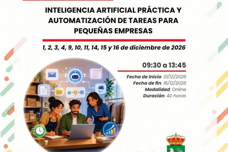 Palomares del Río ofrece un curso online de IA en diciembre para pymes y desempleados