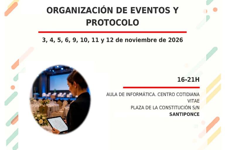 Santiponce ofrece curso de organización de eventos y protocolo en noviembre