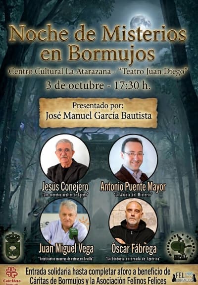 La Noche de Misterios regresa a Bormujos con charlas históricas y solidarias
